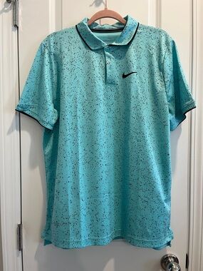 Nike Men’s Aqua Speckle Polo Shirt size L